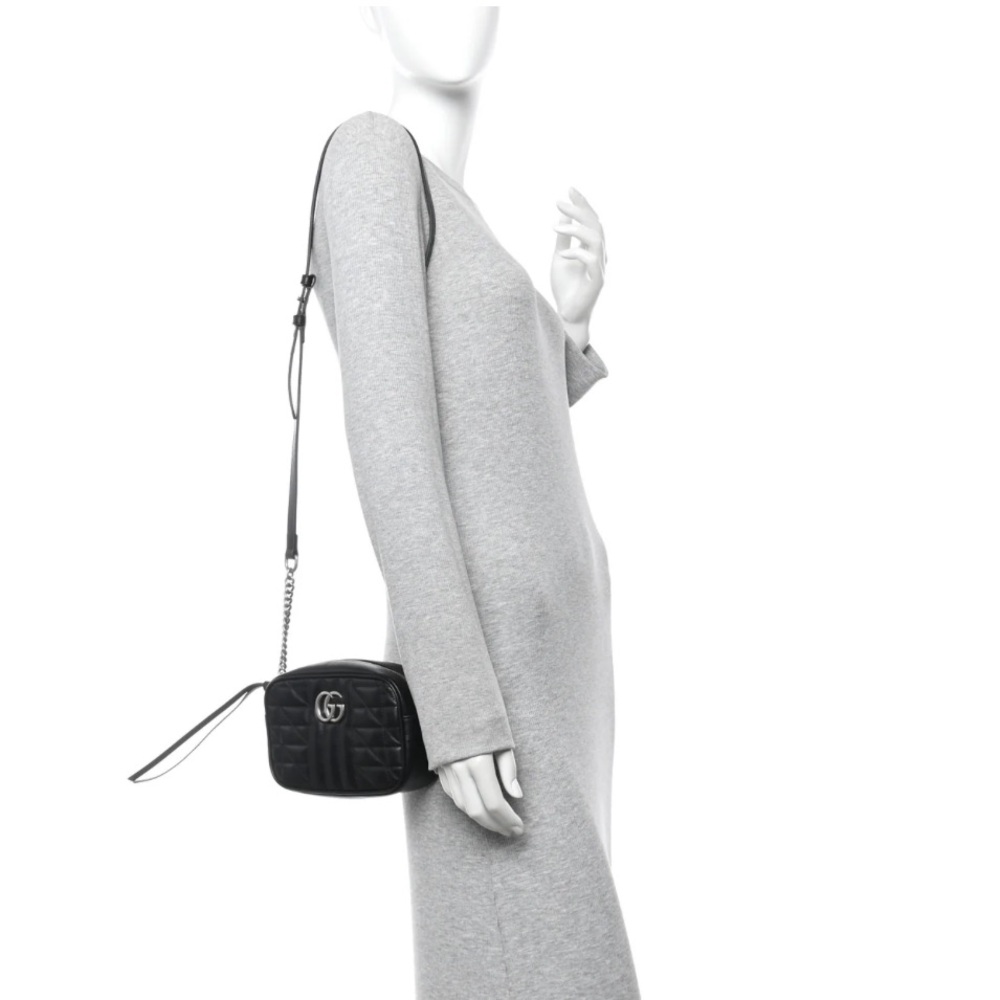 Gucci Matelasse Aria Mini Marmont Crossbody Bag - Picture 9 of 9